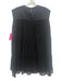 Les Reveries Size 4 Black Cotton Eyelets Sleeveless Knee Length Dress Black / 4