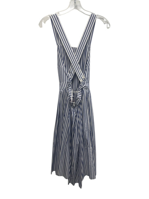 Mark D. Sikes Size 4 White & Black Cotton Sleeveless Striped Midi Pleated Dress White & Black / 4