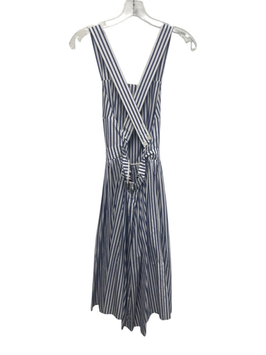 Mark D. Sikes Size 4 White & Black Cotton Sleeveless Striped Midi Pleated Dress White & Black / 4