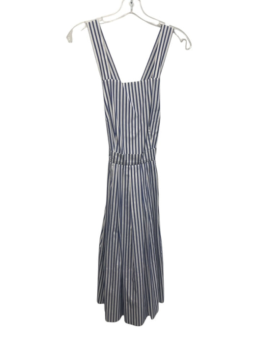 Mark D. Sikes Size 4 White & Black Cotton Sleeveless Striped Midi Pleated Dress White & Black / 4