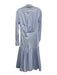 Tish Cox Size XS White & Blue Cotton Gingham Long Sleeve Scalloped Collar Dress White & Blue / XS