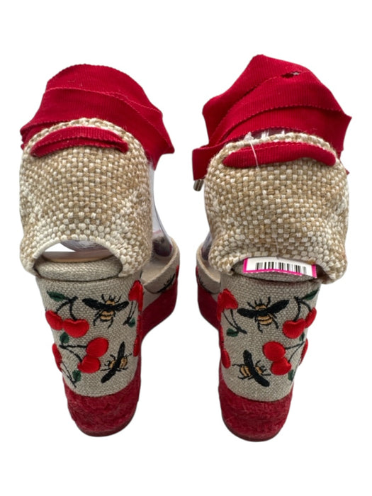 Castaner Shoe Size 38 Beige & Multi Canvas Platform Embroidered Sandals Beige & Multi / 38