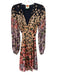 Farm Rio Size XS Black, Orange & Multi Print Viscose Blend Long Sleeve Dress Black, Orange & Multi Print / XS