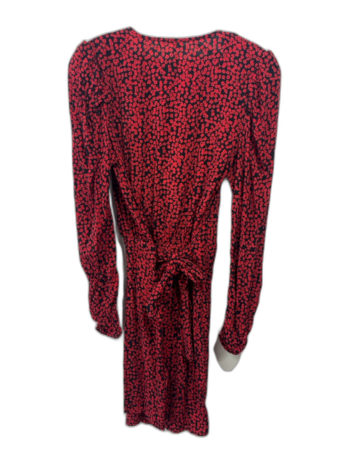 Free People Size XS Red & Black Cupro & Viscose Long Sleeve Floral Doodle Dress Red & Black / XS