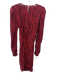 Free People Size XS Red & Black Cupro & Viscose Long Sleeve Floral Doodle Dress Red & Black / XS
