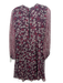 Burberry Brit Size S Purple, Red & Black Silk Floral Long Sheer Sleeve Dress Purple, Red & Black / S