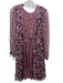 Burberry Brit Size S Purple, Red & Black Silk Floral Long Sheer Sleeve Dress Purple, Red & Black / S