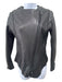 Emino Tillo Size 38 Black Leather Zip Front Stitch Detail Back Detail Jacket Black / 38