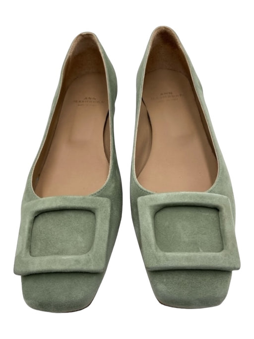 Ann Mashburn Shoe Size 36.5 Sage green Leather Suede Block Heel Flats Sage green / 36.5