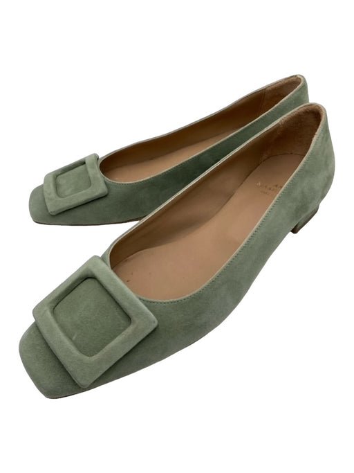 Ann Mashburn Shoe Size 36.5 Sage green Leather Suede Block Heel Flats Sage green / 36.5