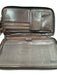 Coach Dark Brown Leather Zip Close Card Slots Wallets Dark Brown