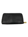 Coach Dark Brown Leather Zip Close Card Slots Wallets Dark Brown