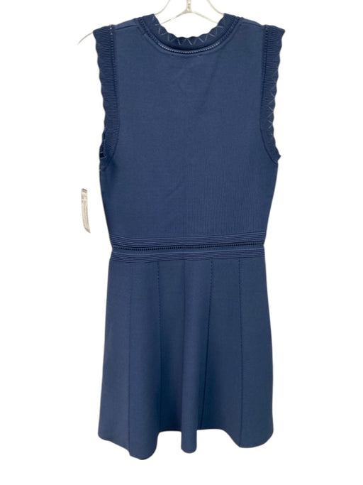 Zara Size M Blue Poly Blend Sleeveless Knee Length Dress Blue / M