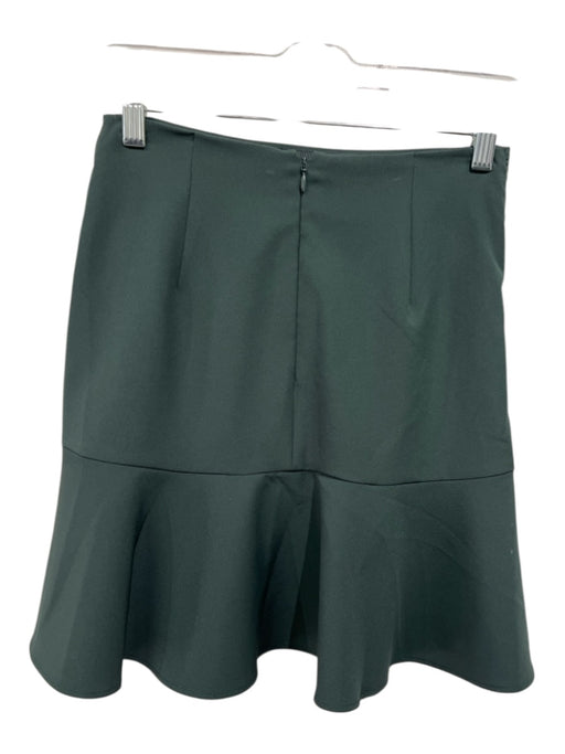 Club Monaco Size 00 Dark Green Polyester Blend Zip & Hook Closure Rouched Skirt Dark Green / 00