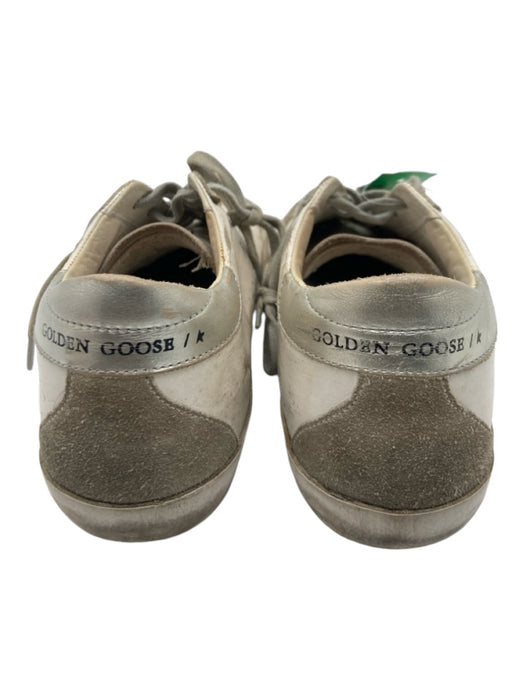 Golden Goose Shoe Size 36 White & Gray Leather Suede Low Top Lace Up Sneakers White & Gray / 36