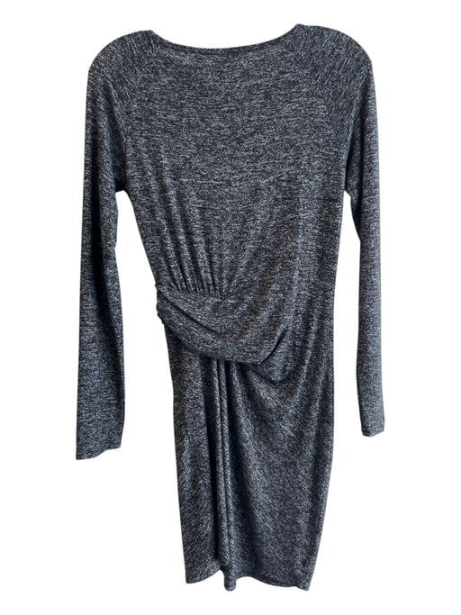 Athleta Size XXS Grey & Black Rayon Blend Round Neck Long Sleeve Heathered Dress Grey & Black / XXS