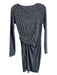 Athleta Size XXS Grey & Black Rayon Blend Round Neck Long Sleeve Heathered Dress Grey & Black / XXS