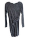 Athleta Size XXS Grey & Black Rayon Blend Round Neck Long Sleeve Heathered Dress Grey & Black / XXS