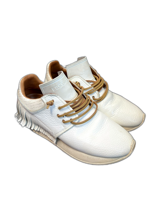 Esse Ut Esse Shoe Size 37 White Leather Almond Toe lace up Fringe Sneaker Shoes White / 37