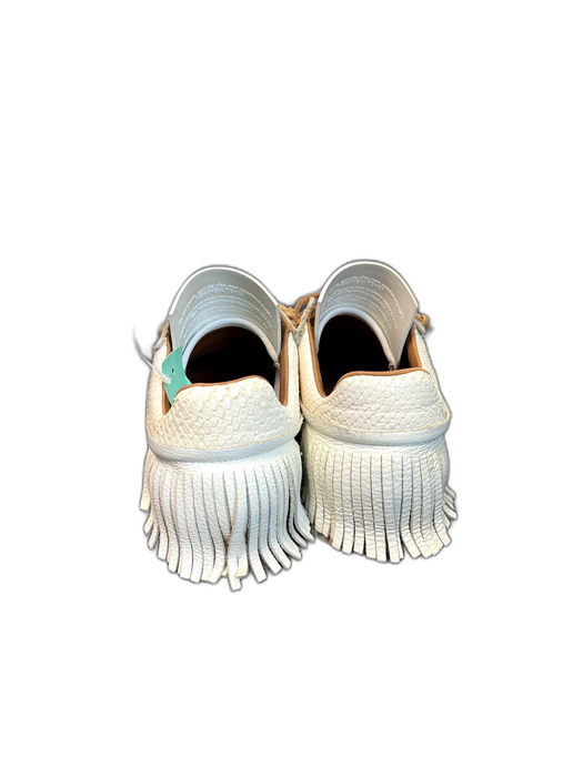Esse Ut Esse Shoe Size 37 White Leather Almond Toe lace up Fringe Sneaker Shoes White / 37