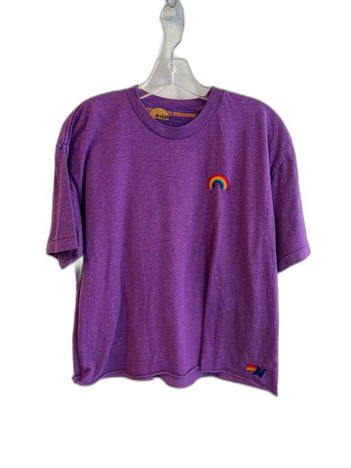 Aviator Nation Size L Purple Polyester & Cotton Crew Neck Short Sleeve Top Purple / L