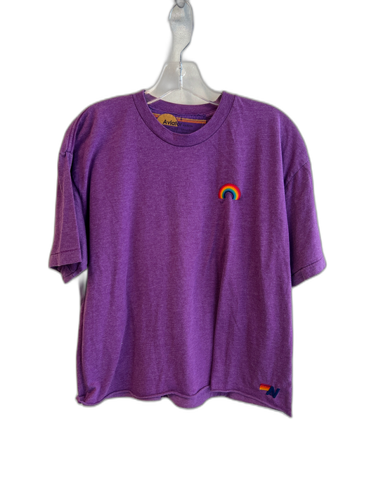 Aviator Nation Size L Purple Polyester & Cotton Crew Neck Short Sleeve Top Purple / L