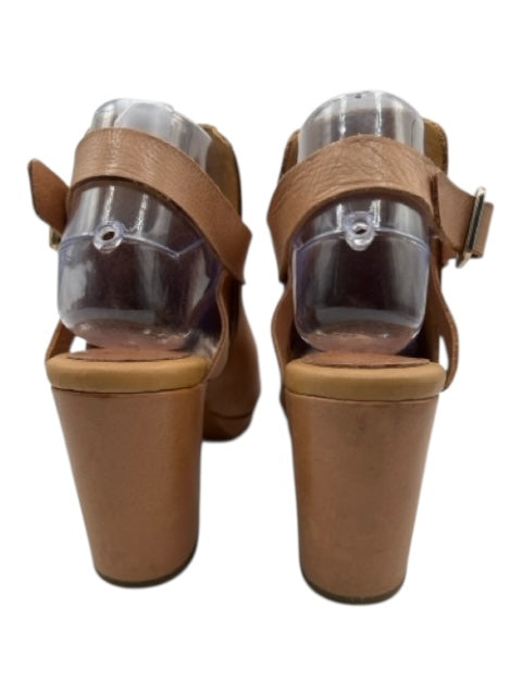 Kork-Ease Shoe Size 8 Tan Brown Leather open toe Slingback Sandals Tan Brown / 8