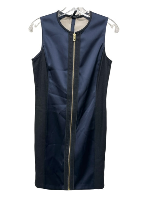 Rag & Bone Size 2 Navy Blue & Black Triacetate Blend Front Zip Sleeveless Dress Navy Blue & Black / 2