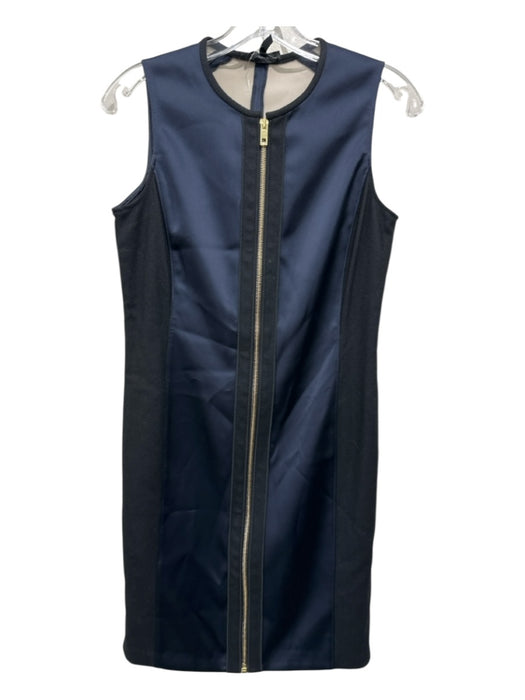 Rag & Bone Size 2 Navy Blue & Black Triacetate Blend Front Zip Sleeveless Dress Navy Blue & Black / 2