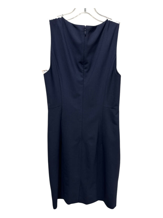 Theory Size 4 Navy Blue Wool Blend Sheath Sleeveless Knee Length Dress Navy Blue / 4