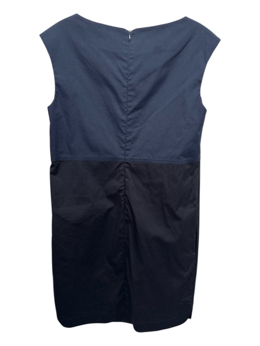 Antonelli Size S / 40 Navy Blue Print Cotton Blend Color Block Sleeveless Dress Navy Blue Print / S / 40