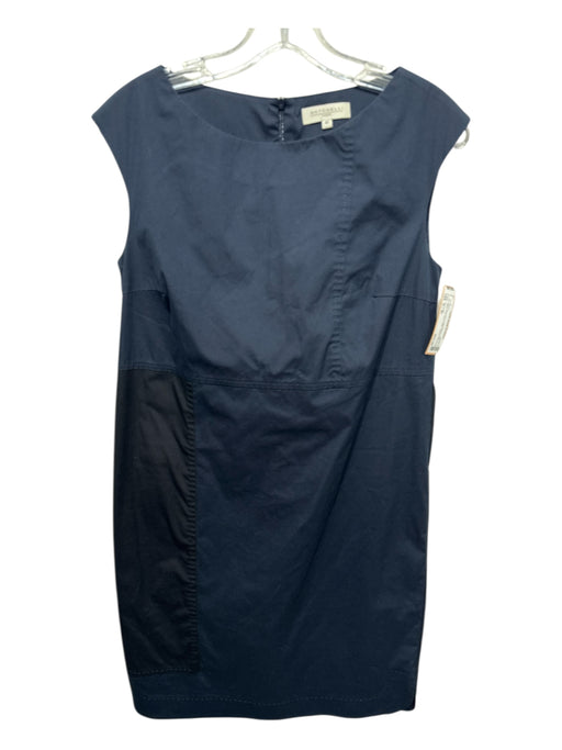 Antonelli Size S / 40 Navy Blue Print Cotton Blend Color Block Sleeveless Dress Navy Blue Print / S / 40