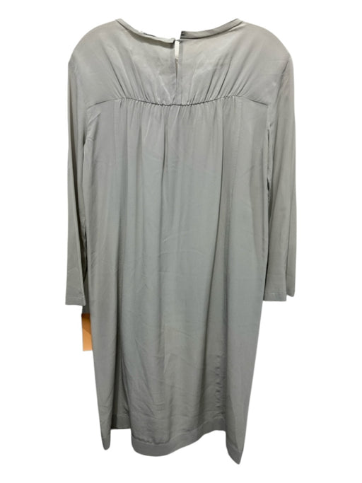 Miu Miu Size S / 42 Sage green Silk Long Sleeve Gathered Detail Below Knee Dress Sage green / S / 42