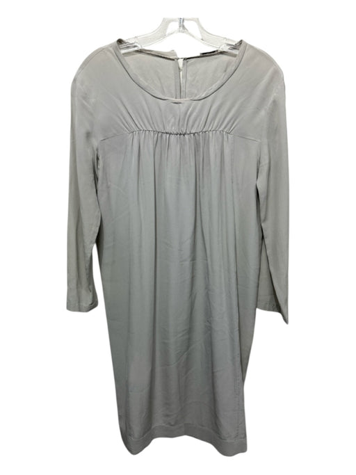 Miu Miu Size S / 42 Sage green Silk Long Sleeve Gathered Detail Below Knee Dress Sage green / S / 42