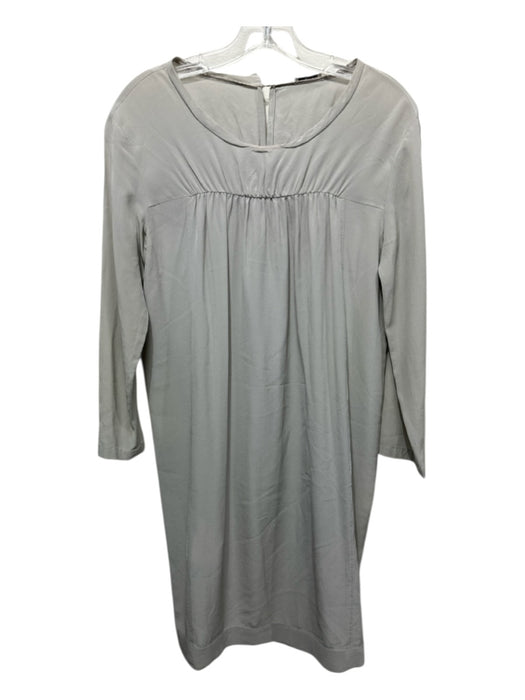 Miu Miu Size S / 42 Sage green Silk Long Sleeve Gathered Detail Below Knee Dress Sage green / S / 42
