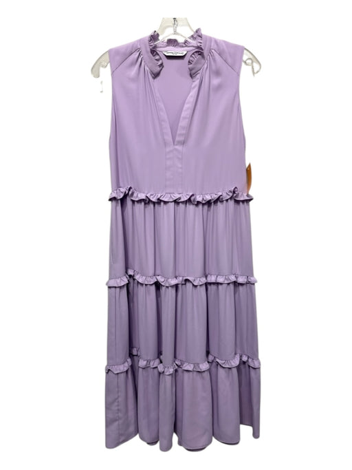 Amanda Uprichard Size XS Lavender Purple Polyester Ruffle Trim Tiered Dress Lavender Purple / XS