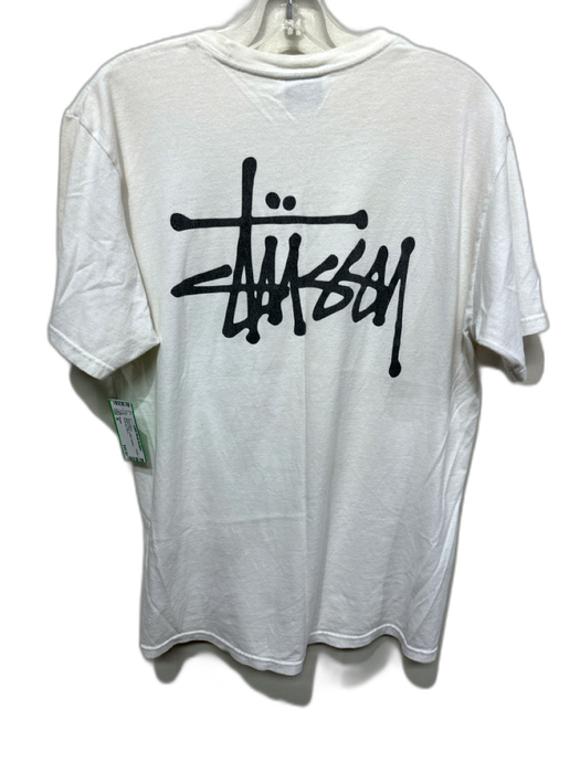 Stussy Size M White & Black Cotton Graphic Men's Short Sleeve White & Black / M