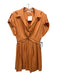 Sandro Size 36 Orange Viscose Collared Button Up Cap Sleeve Twist Detail Dress Orange / 36