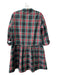 Tuckernuck Size M Red Green Black Polyester Hidden Button Plaid Below knee Dress Red Green Black / M