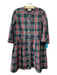 Tuckernuck Size M Red Green Black Polyester Hidden Button Plaid Below knee Dress Red Green Black / M