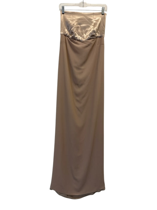 Shona Joy Size 4 Champagne Gold Viscose Strapless Satin Dress Champagne Gold / 4