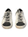 P448 Shoe Size 37 Black and silver Sparkle Silver Trim lace up Round Toe Shoes Black and silver / 37