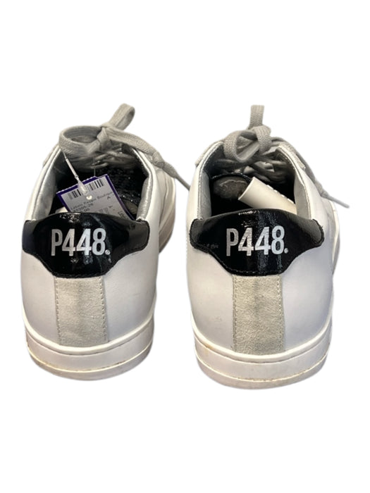 P448 Shoe Size 37 Black and silver Sparkle Silver Trim lace up Round Toe Shoes Black and silver / 37