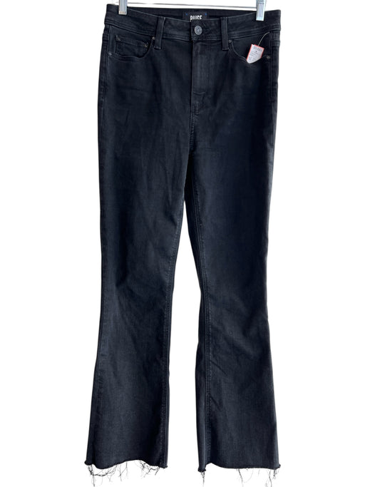 Paige Size 27 Black Cotton Blend 5 Pocket High Waist Zip Fly Boot Cut Jeans Black / 27