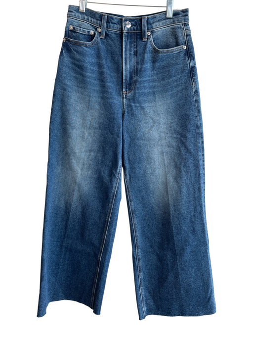 Pistola Size 27 Blue Cotton & Spandex Denim Medium Wash Raw Hem Wide Leg Jeans Blue / 27