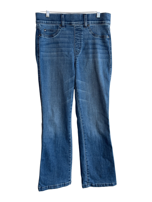 Spanx Size M Blue Cotton Blend Denim Medium Wash Pull On Wide Leg Jeans Blue / M
