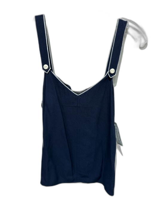 Rag & Bone Size XXS Navy Blue & White Faded Fabric Tag Button Detail Tank Top Navy Blue & White / XXS