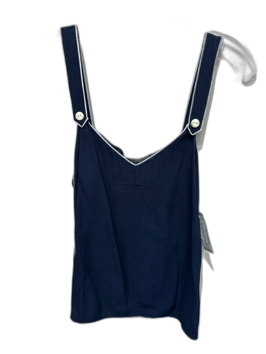 Rag & Bone Size XXS Navy Blue & White Faded Fabric Tag Button Detail Tank Top Navy Blue & White / XXS