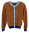 Zara Size S Brown & Blue Polyester Blend Long Sleeve Woven Button Up Sweater Brown & Blue / S