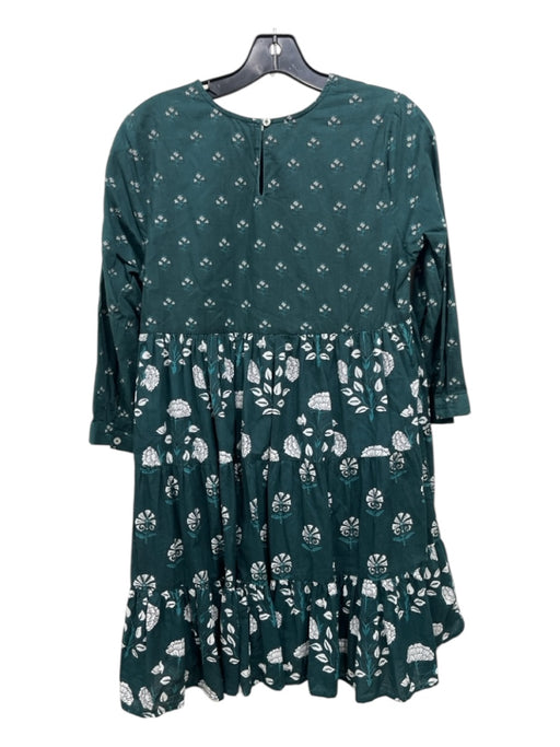 Ro's Garden Size XS Teal Cotton Keyhole Floral Print Mini Dress Teal / XS